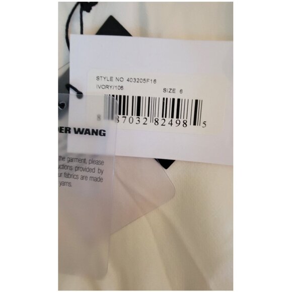 Alexander Wang Ivory Silk V-Neck Blouse with Layered Hem, Womens Size 6 - Picture 8 of 9